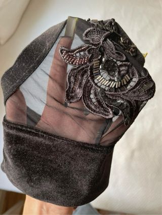 Top lencero terciopelo y lentejuelas