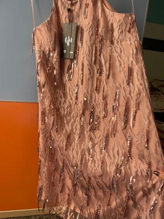 Vestido invitada NUEVO rosa con lentejuelas