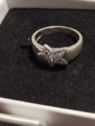 Anillo Plata Estrella Brillante