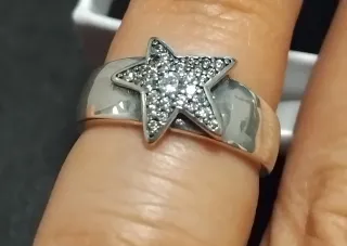 Anillo Plata Estrella Brillante