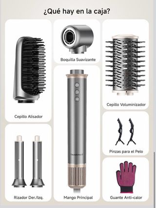 Secador de pelo Gold/Gray con accesorios