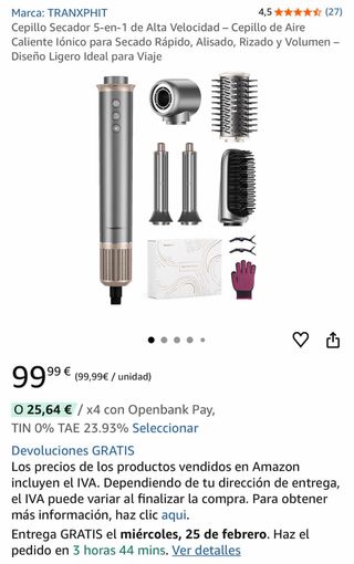 Secador de pelo Gold/Gray con accesorios