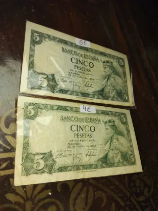 Billetes antiguos de España.