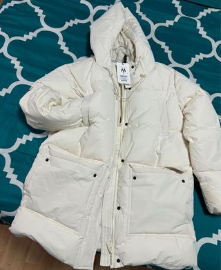 Cazadora acolchada blanca talla M