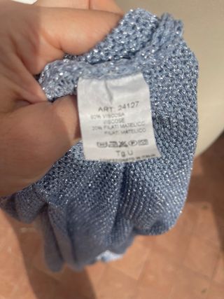 Vestito maglia lurex blu con fiocco