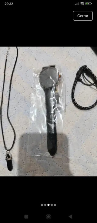 Conjunto de hombre: collar y pulsera y reloj