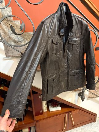 Giacca in Vera Pelle morbida vintage marrone