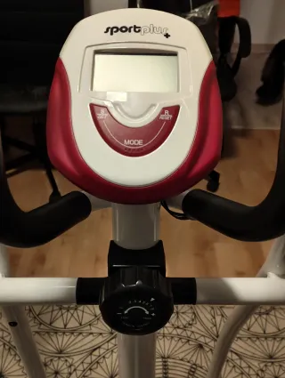 Bicicleta elíptica blanca y negra marca SPORT PLUS