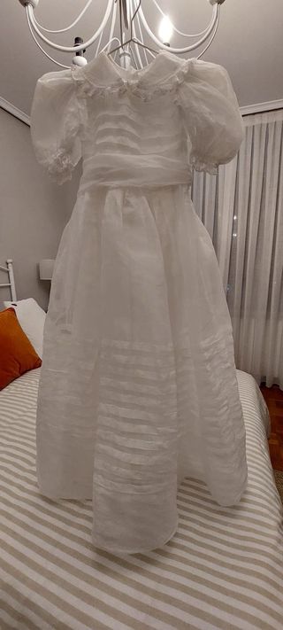 Vestido de Comunión + cancán Blanco