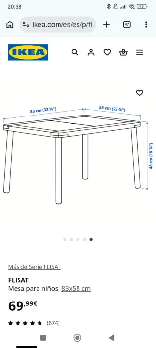 Mesa y Silla Infantil Ikea FLISAT