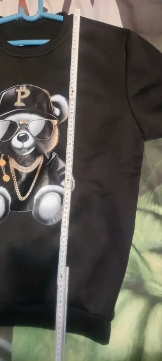 Sudadera M Negra Oso con Gorra
