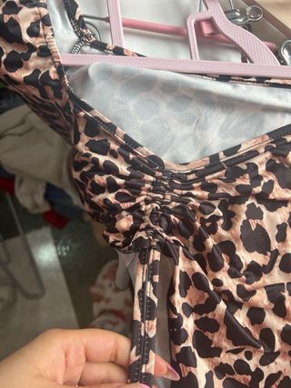 Top leopardo manga larga de campana