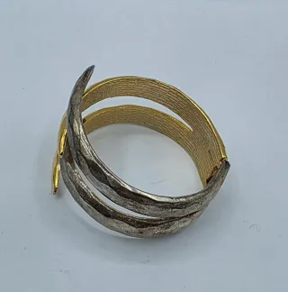 Bracciale rigido metallo bicolore