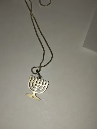 Cadena de Plata Ley Menorá AF Joyeros Artesanos