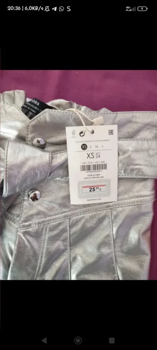 Falda plateada Bershka