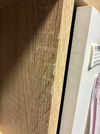 Escritorio de esquina madera y blanco