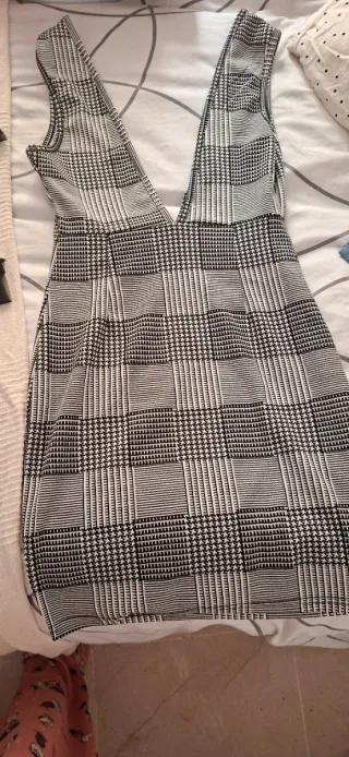 Vestido Pichi Cuadros Blanco y Negro
