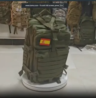 Mochila Táctica MOLLE Bandera España Negra