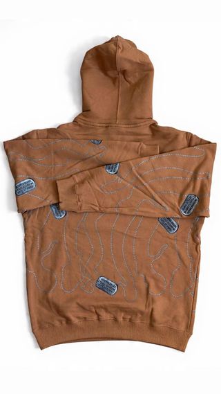 Felpa Octopus Tags Hoodie Marrone