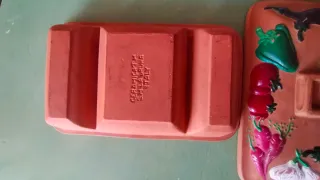 Teglia terracotta decorata verdure