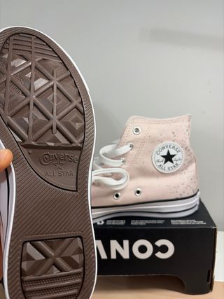 Zapatillas Converse rosa y plateadas talla 37