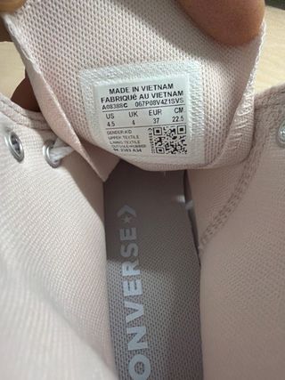 Zapatillas Converse rosa y plateadas talla 37