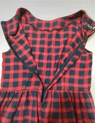 Top Danity cuadros rojo y azul