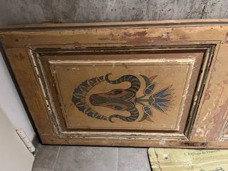 Puerta antigua decorada 22,5x66x4,5