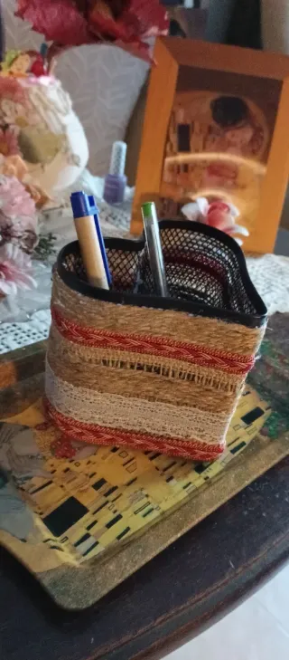 Portalápices decorado corazón