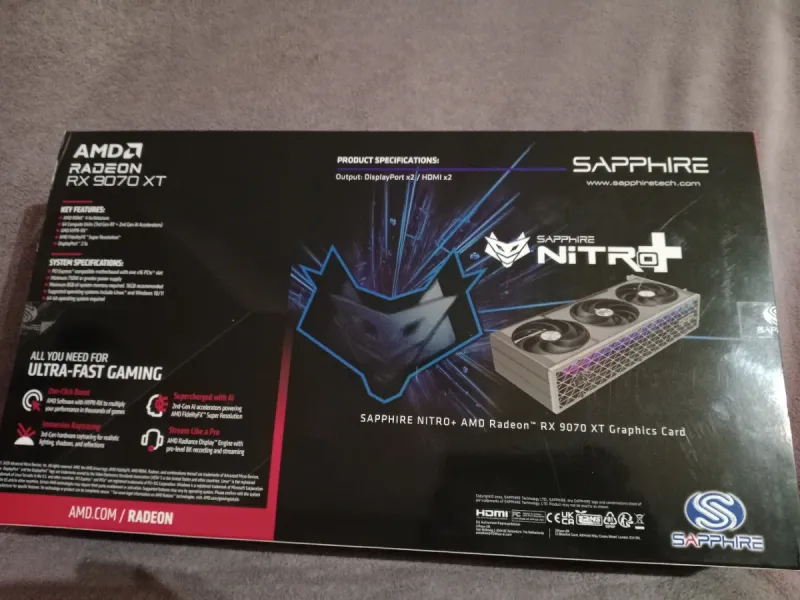 Sapphire Nitro+ RX 9070 XT Tarjeta Gráfica afbeelding 4