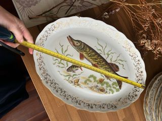 Vajilla Limoges Porcelana Peces Dorados