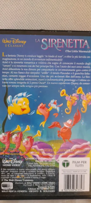 La Sirenetta VHS Walt Disney 1a Edizione