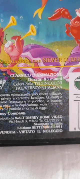 La Sirenetta VHS Walt Disney 1a Edizione