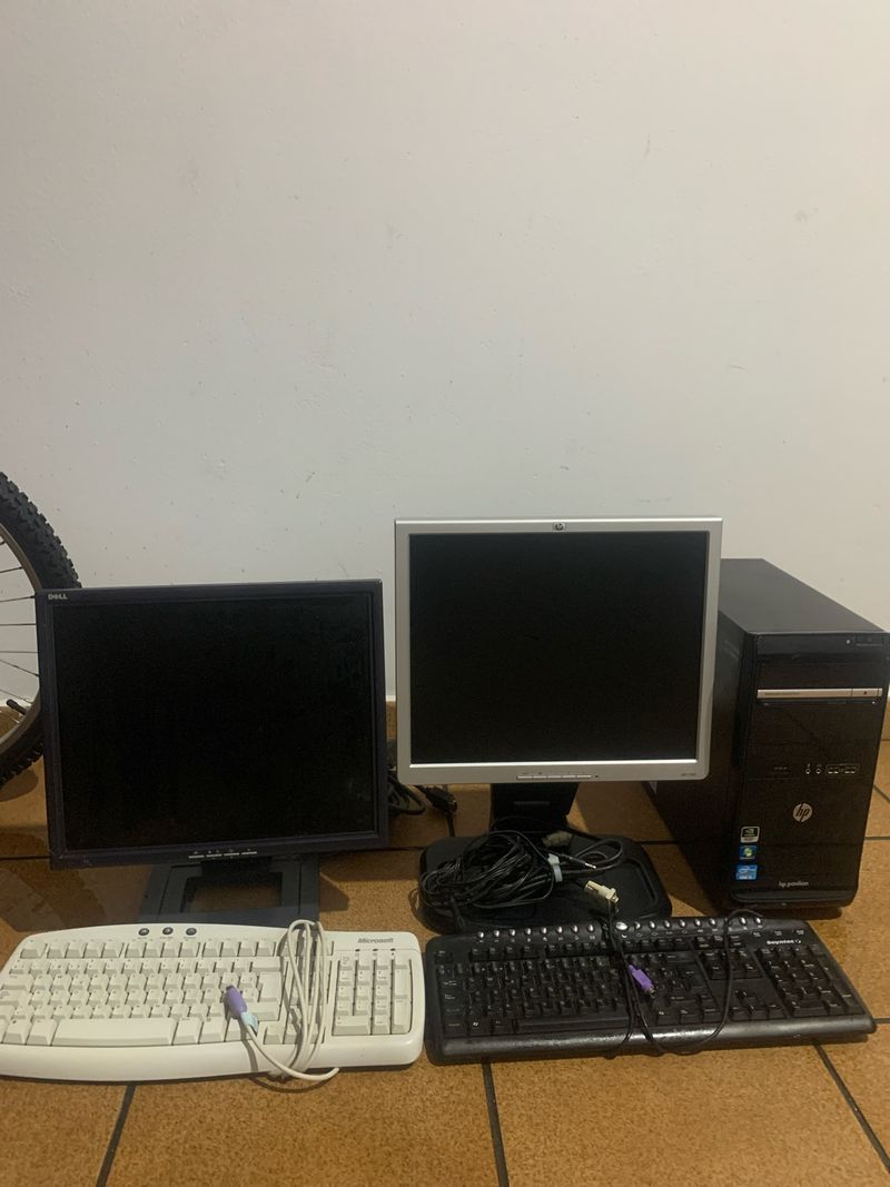 Ordenador HP y Dell + 2 Pantallas