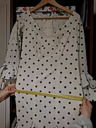 Traje de Flamenca blanco y rosa