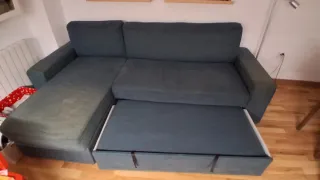 Sofá modular azul tela