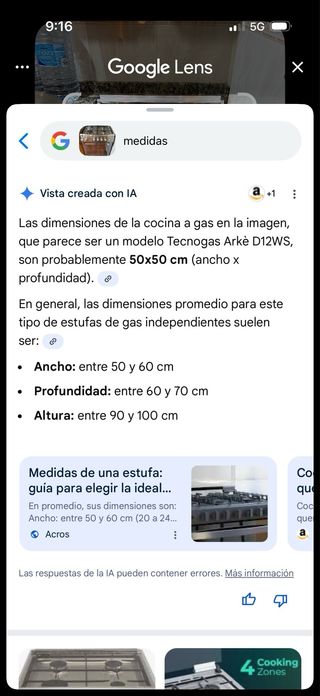 Cocina de gas con horno