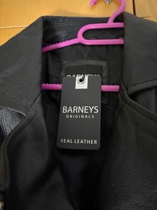 Cazadora motera Barneys Originals Negra Piel