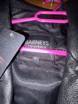 Cazadora motera Barneys Originals Negra Piel