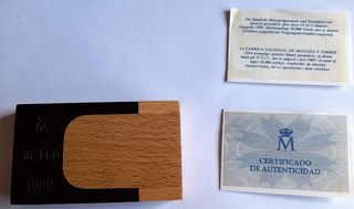 Moneda 10 ECU Oro 1989