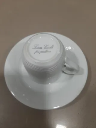 Juego de café de porcelana blanca