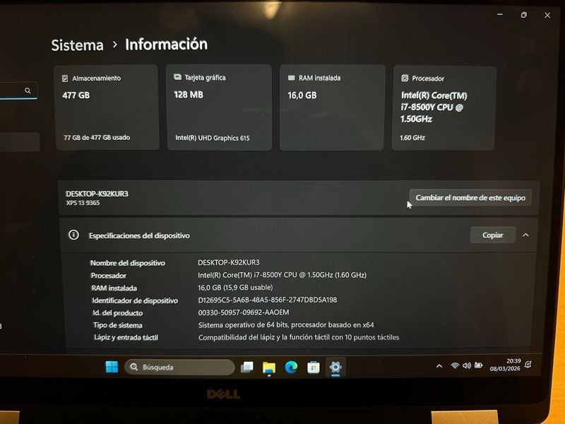 Portátil Dell XPS 13 P71G Convertible afbeelding 6