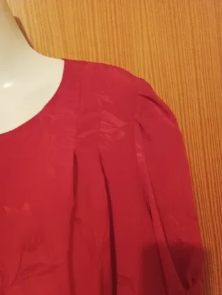 Blusa mujer roja de manga corta T. 54