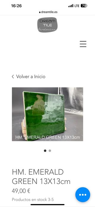 Azulejo 13x13 Esmeralda verde