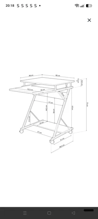 Tavolo per computer con ruote