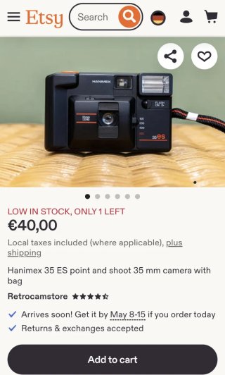 Cámara analógica Hanimex 35RS Motorized