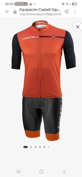 Equipación Ciclismo Castelli Naranja y Negro