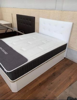 Cama doble con canapé y colchón incluidos