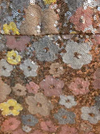 Vestido fiesta lentejuelas flores