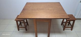 Mesa de cozinha tampo dobravel em madeira